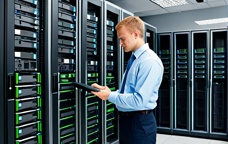**

"A system administrator, fully clothed in professional attire, maintaining computer systems in a modern server room, appropriate content, safe for work, perfect anatomy, correct proportions, professional, well-formed hands, proper finger count, natural body proportions, family-friendly."

**